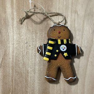 Pittsburgh Steelers Gingerbread Man  Christmas Tree Ornament Scarf